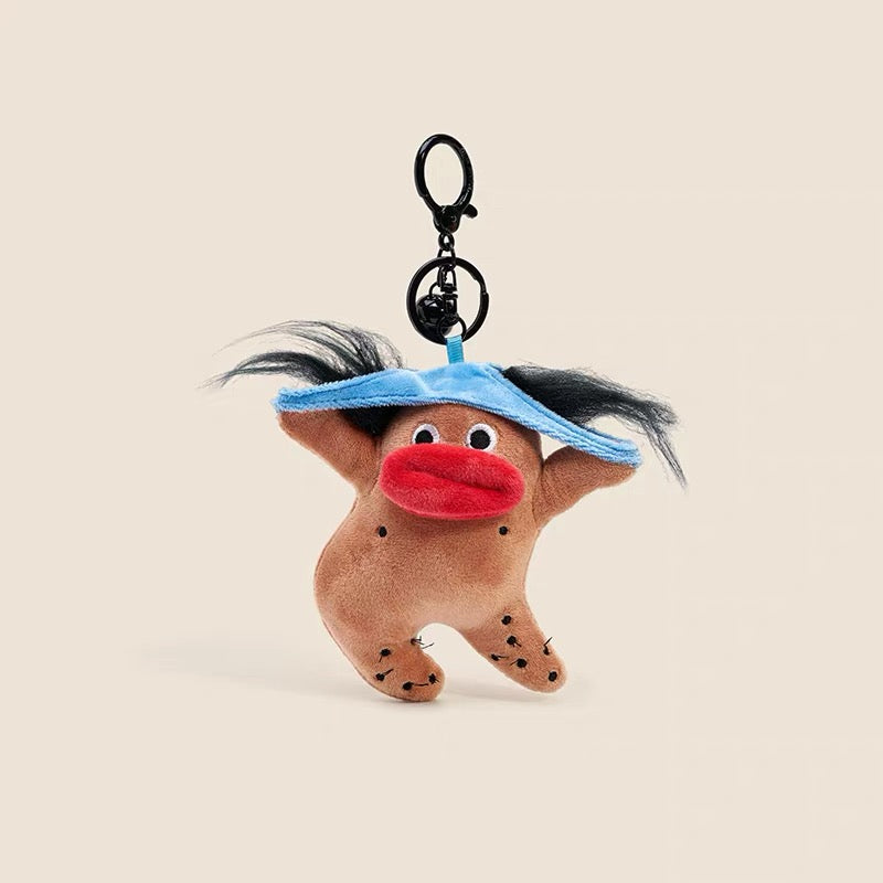 wulibuddy Trying to put my hat on character plush bag charm & keychain accessory who use underwear as hat and trying to put it on