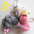 WuliBuddy muscle rabbit plush character bag charms gym keychain accessories collections