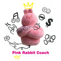WuliBuddy pink rabbit plush bag charm muscle character gym accessory with tattoo style design