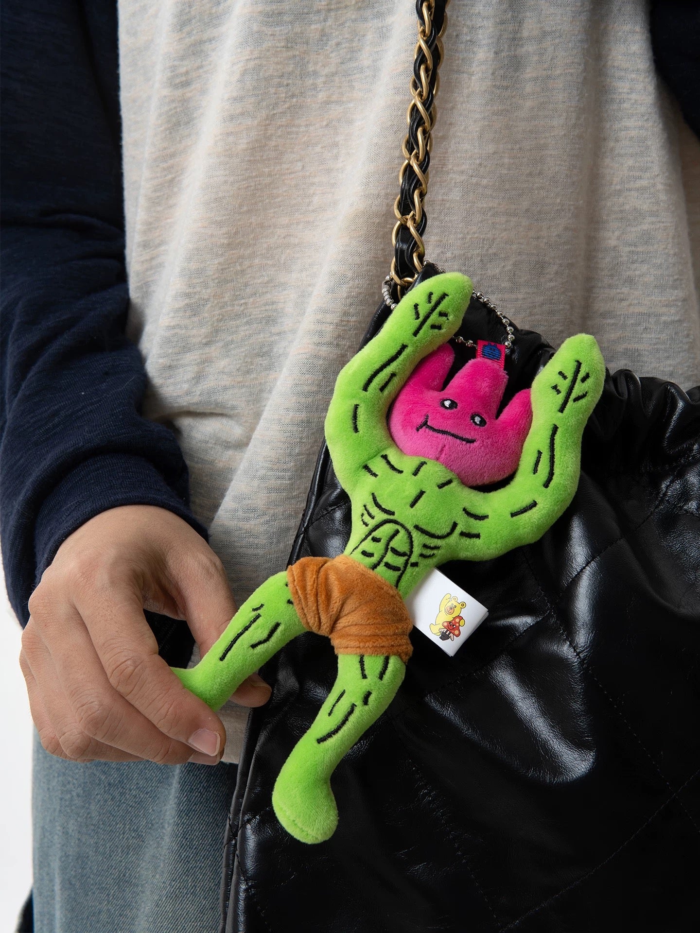 wulibuddy goblin cactus plush bag charm  NYC character accessory gym buddy keychain